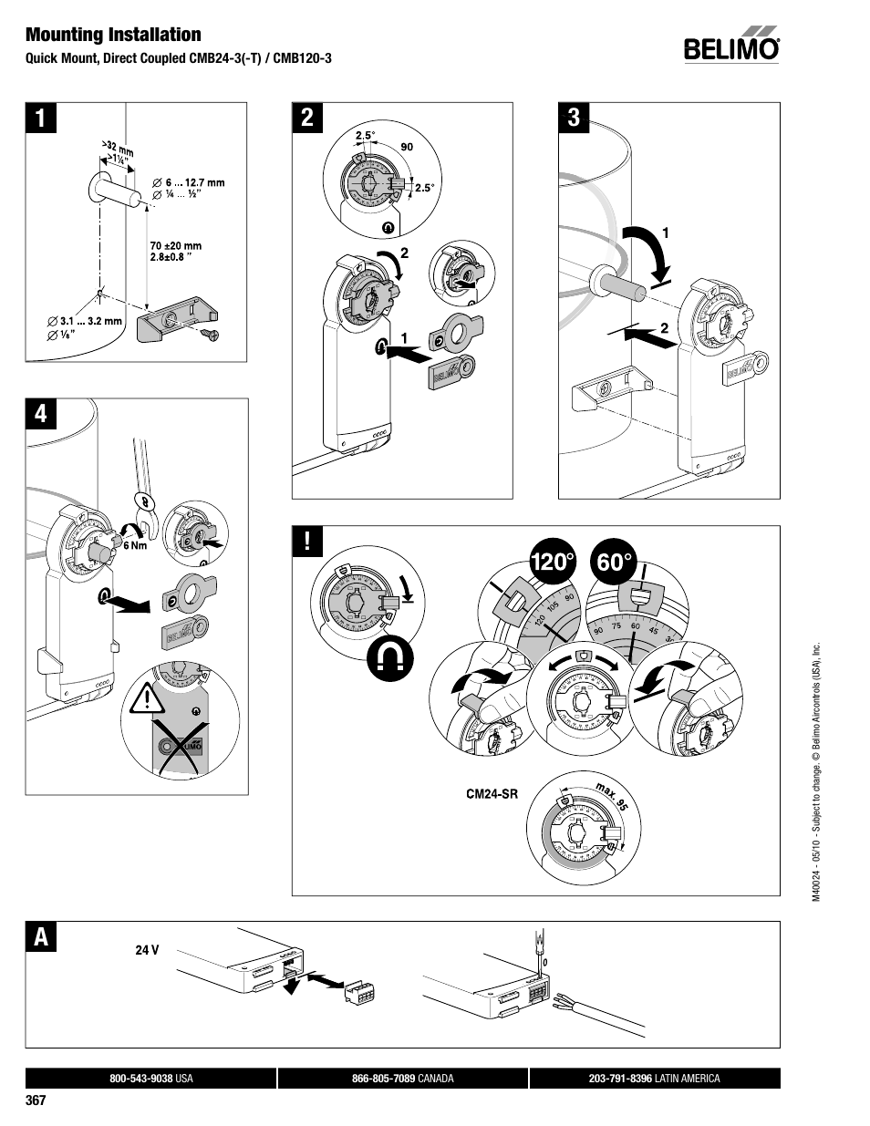 Dampertech_2010 367, 12 3 4 a | AERCO Belimo GMX24-MFT Actuator User Manual | Page 6 / 9