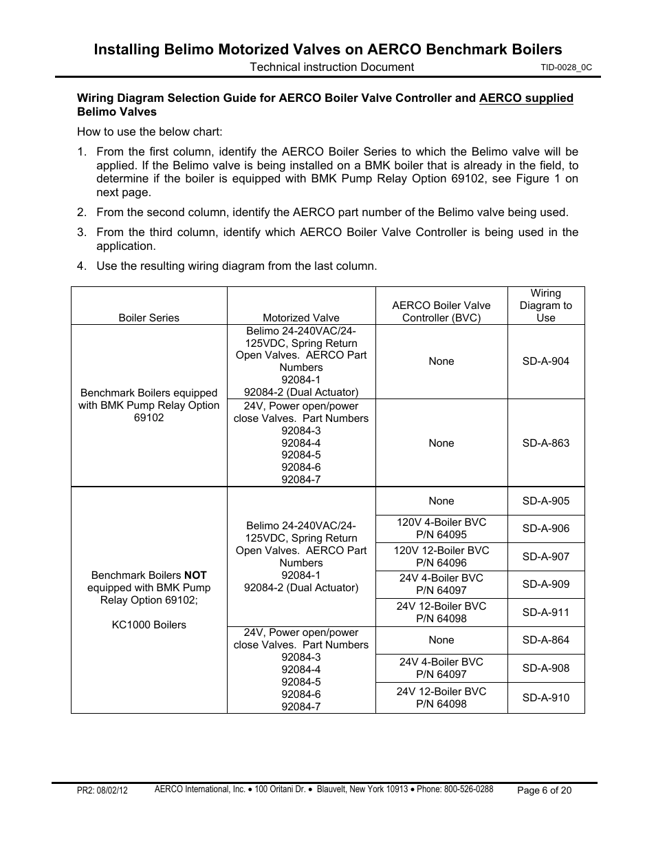 AERCO Belimo Motorized Valves Installation User Manual | Page 6 / 20