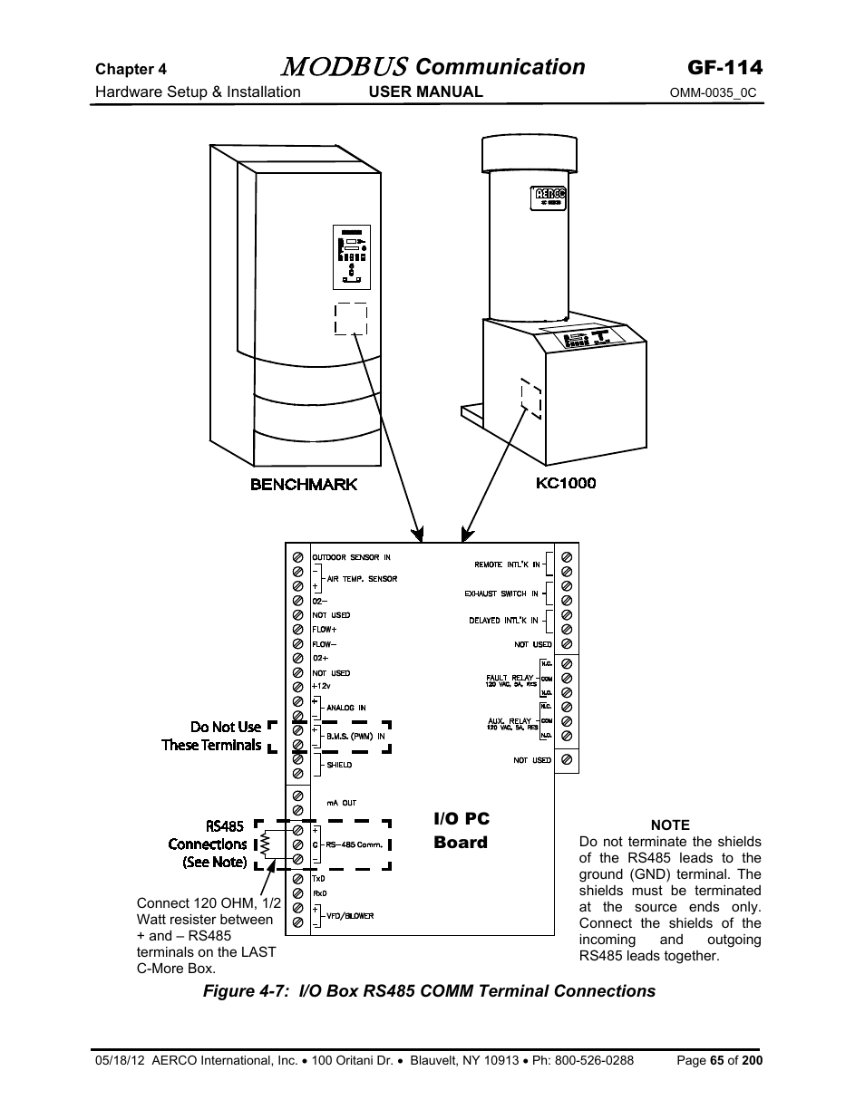 Modbus, Communication, Gf-114 | AERCO Modbus Communications Manual User Manual | Page 65 / 100