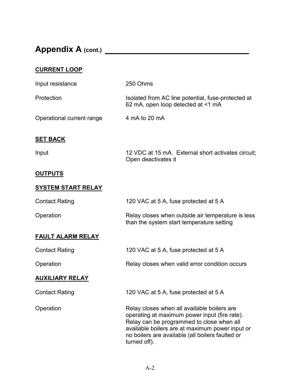 Appendix a | AERCO BMS 168 User Manual | Page 50 / 86