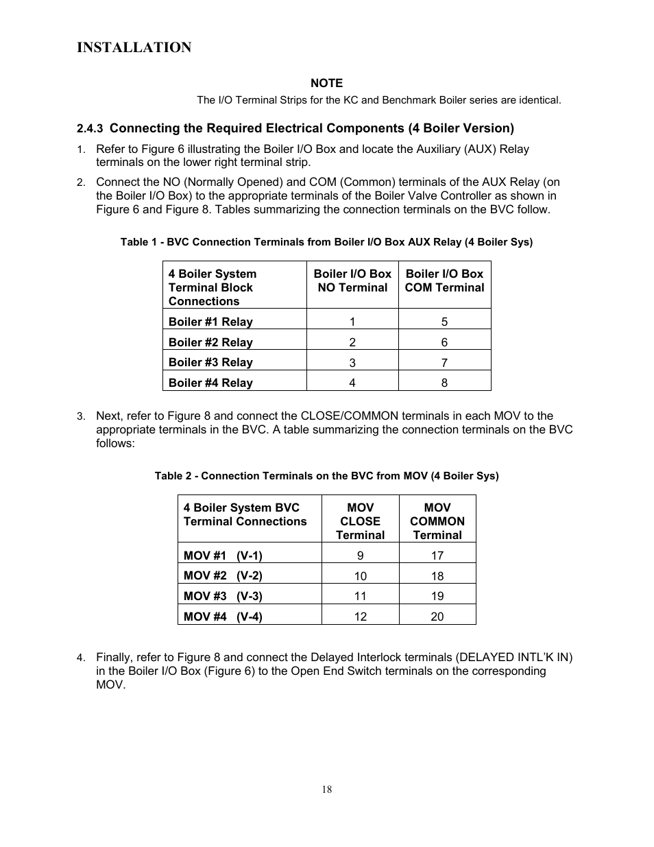 Installation | AERCO Boiler Valve Controller (BVC) PRIOR to Serial-12-840-1 User Manual | Page 18 / 35