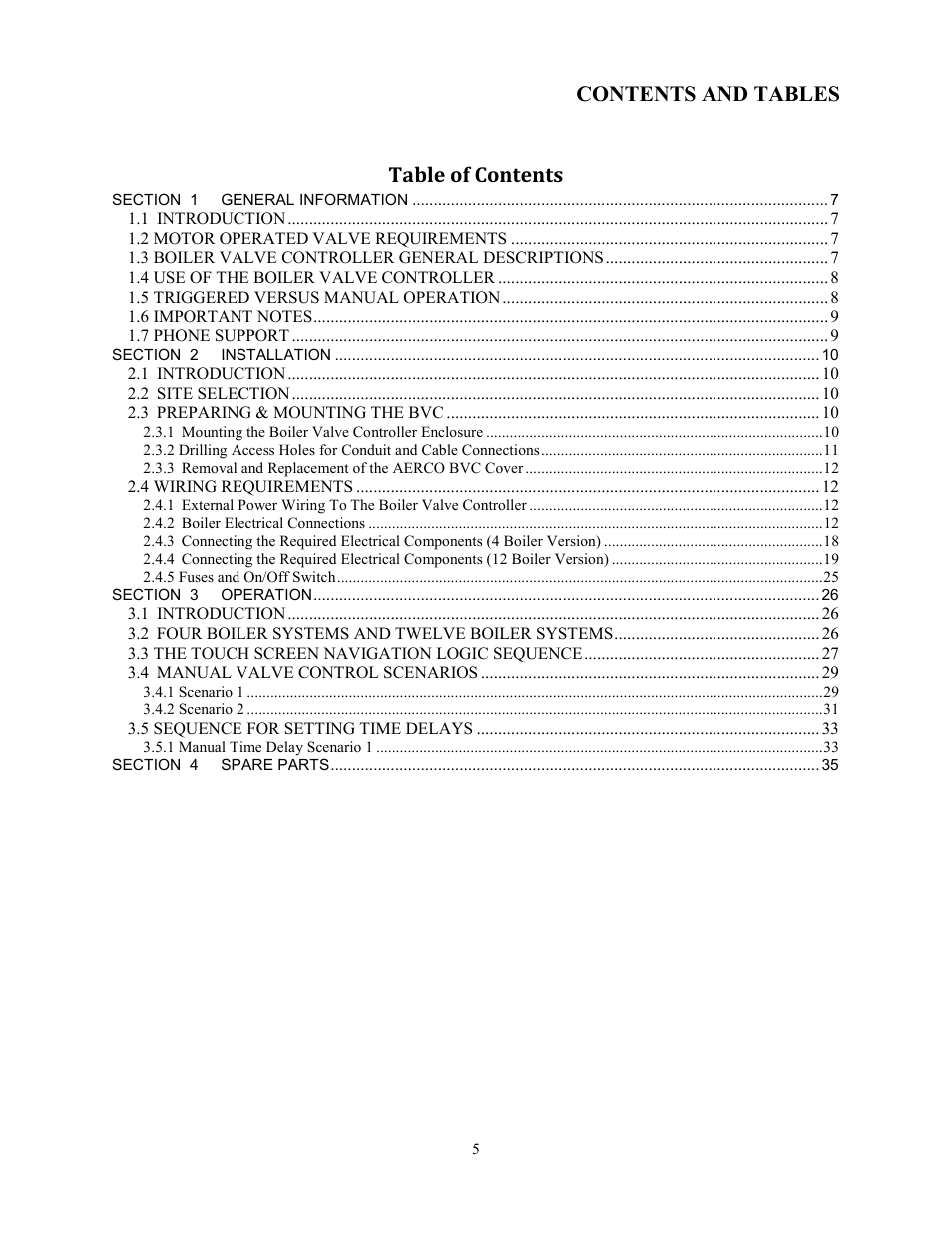 AERCO Boiler Valve Controller (BVC) PRIOR to Serial-12-840-1 User Manual | Page 5 / 35