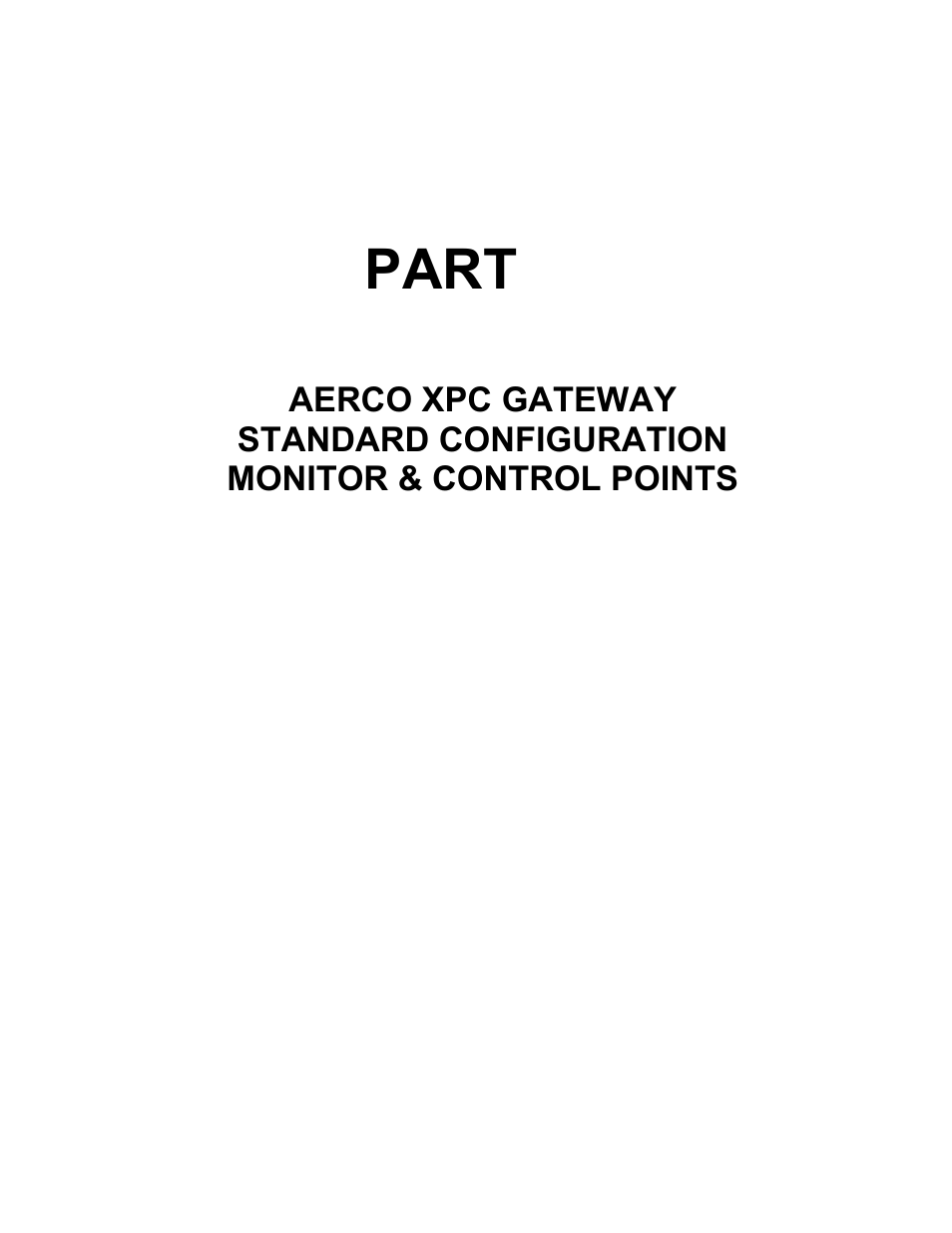 Part | AERCO XPC GATEWAY Communications User Manual | Page 119 / 193