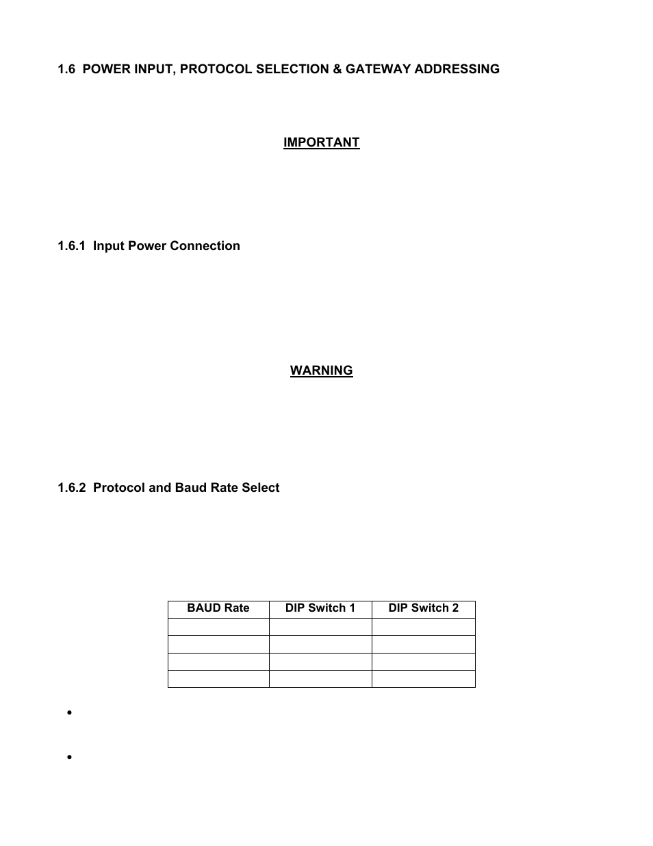 1 input power connection, 2 protocol and baud rate select, Gateway communications manual | AERCO XPC GATEWAY Communications User Manual | Page 16 / 193