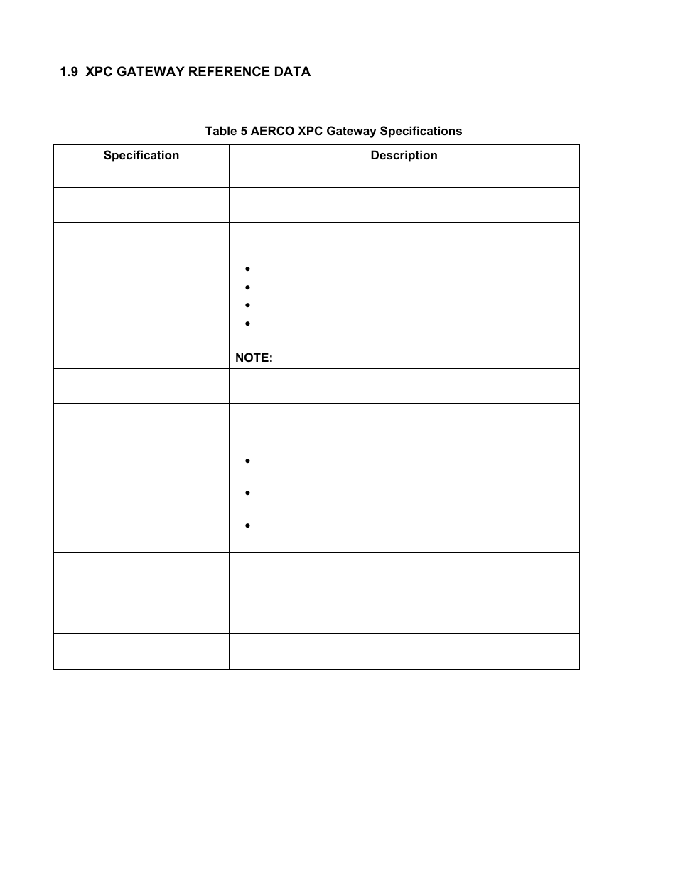 9 xpc gateway reference data, Gateway communications manual | AERCO XPC GATEWAY Communications User Manual | Page 20 / 193