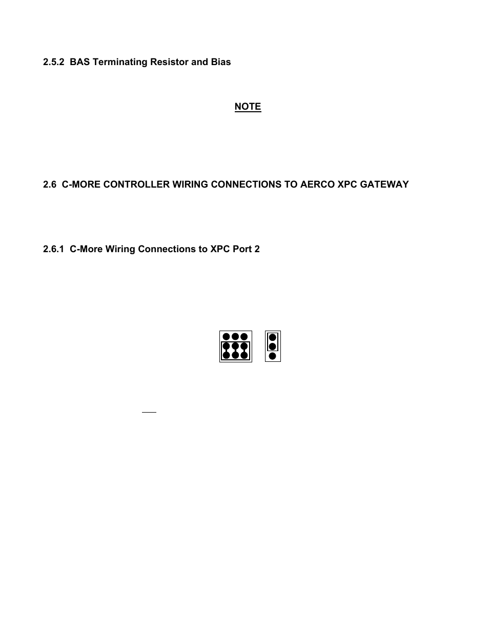 2 bas terminating resistor and bias, 1 c-more wiring connections to xpc port 2, Gf-122 aerco xpc gateway | AERCO XPC GATEWAY Communications User Manual | Page 41 / 193