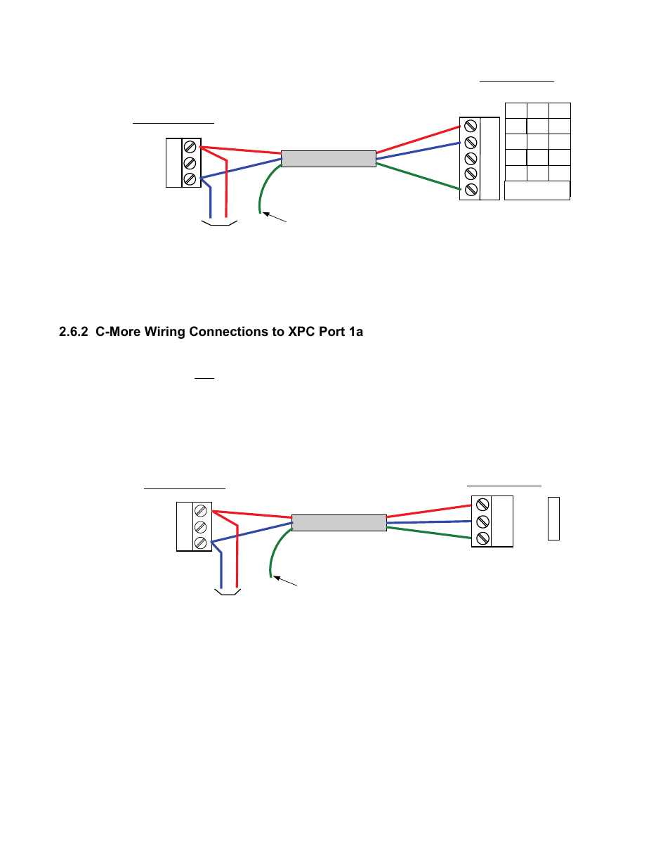 2 c-more wiring connections to xpc port 1a, Gateway communications manual, Figure 2-7. port 2 wiring connections | Figure 2-8. port 1a wiring connections | AERCO XPC GATEWAY Communications User Manual | Page 42 / 193