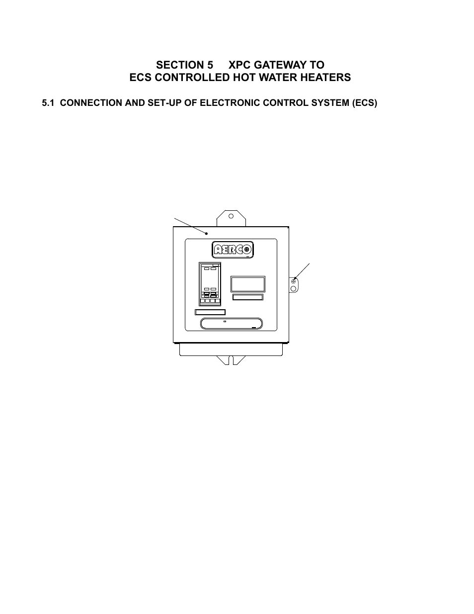 Gateway communications manual, Figure 5-1. ecs control panel front view | AERCO XPC GATEWAY Communications User Manual | Page 68 / 193