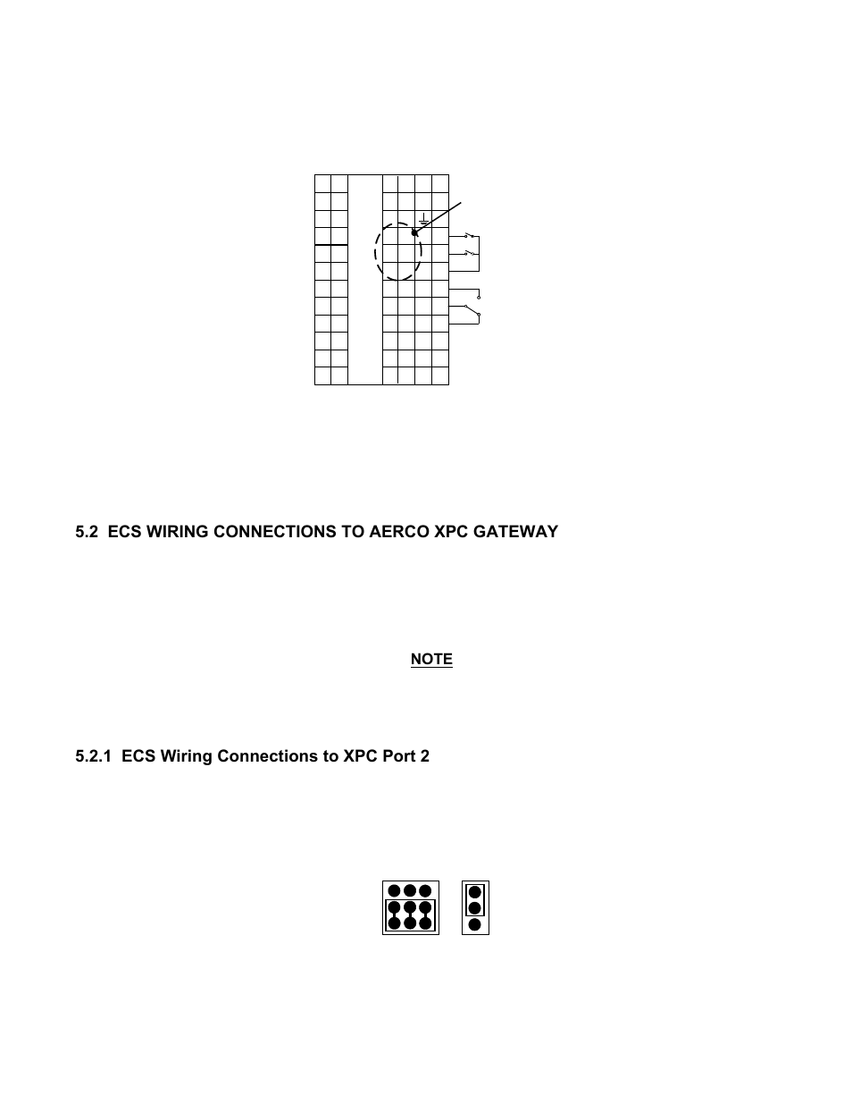 2 ecs wiring connections to aerco xpc gateway, 1 ecs wiring connections to xpc port 2, Gateway communications manual | Figure 5-5. port 2 jumper settings | AERCO XPC GATEWAY Communications User Manual | Page 70 / 193