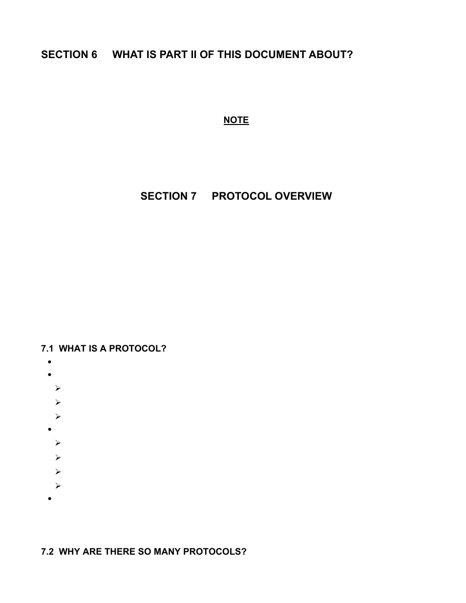 Section 6 what is part ii of this document about, Section 7 protocol overview, 1 what is a protocol | 2 why are there so many protocols, Gateway communications manual | AERCO XPC GATEWAY Communications User Manual | Page 74 / 193