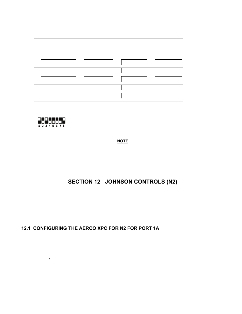 Section 12 johnson controls (n2), 1 configuring the aerco xpc for n2 for port 1a, Gateway communications manual | AERCO XPC GATEWAY Communications User Manual | Page 82 / 193