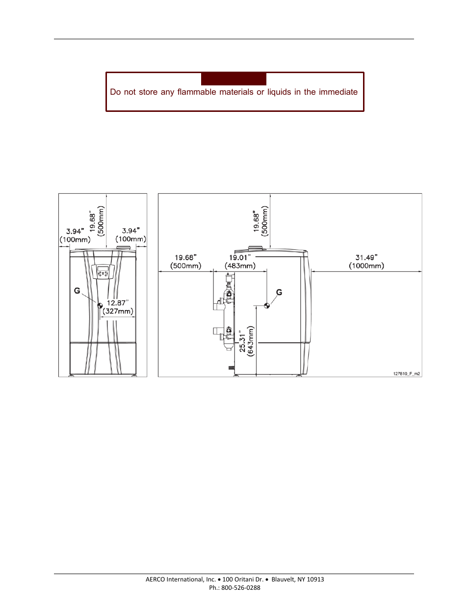 3 safety concerns, 4 closet and alcove installation, 5 clearances for installation and servicing | Am series boilers and water heaters | AERCO AM Series Boiler User Manual User Manual | Page 29 / 156