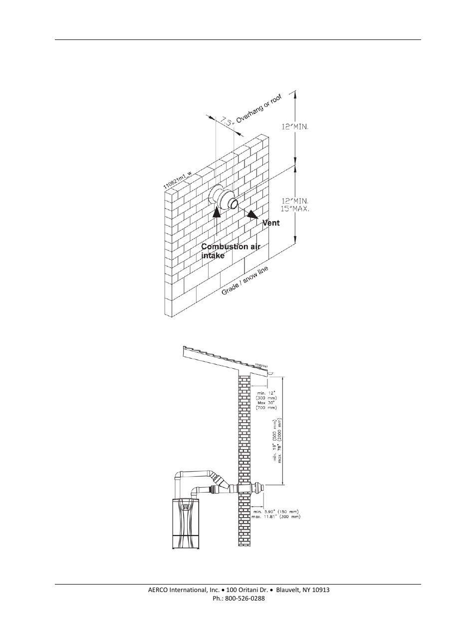 14 sidewall termination – concentric vent, Am series boilers and water heaters | AERCO AM Series Boiler User Manual User Manual | Page 73 / 156