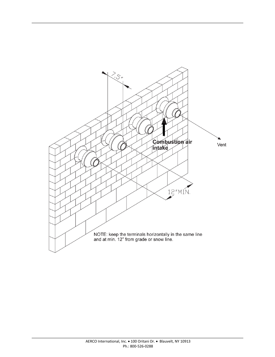 16 multi-venting sidewall terminations, 17 vertical termination – two pipes, Am series boilers and water heaters | AERCO AM Series Boiler User Manual User Manual | Page 75 / 156