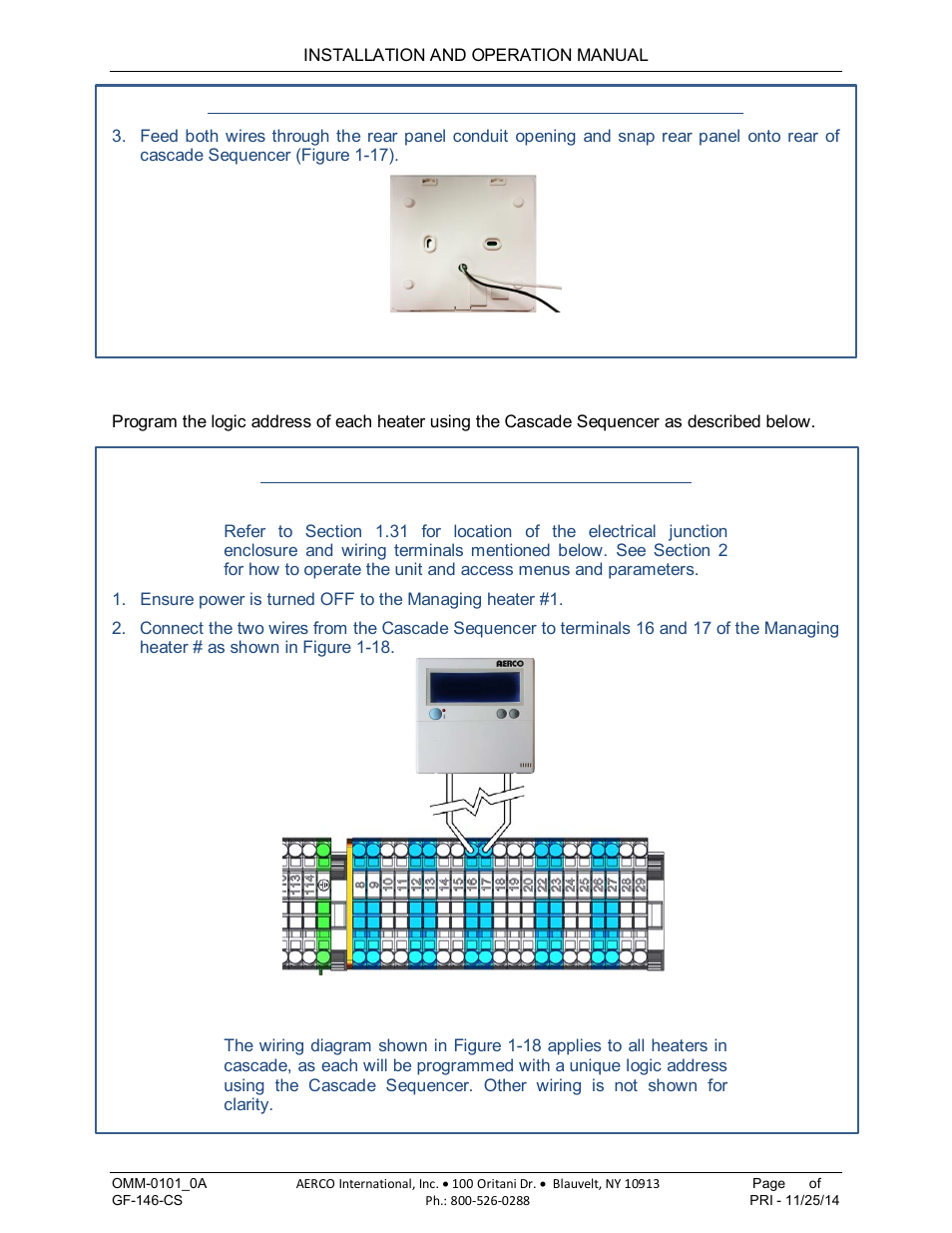 5 setting the logic address for each heater, Am series cascade sequencer | AERCO AM Series Boiler Cascade Sequencer Controller User Manual | Page 15 / 26