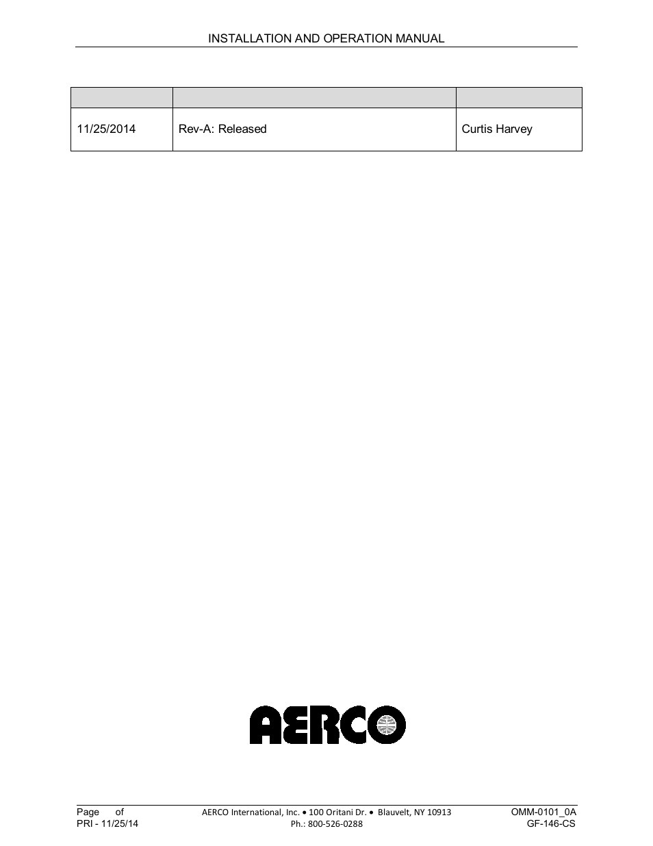 International, inc, Am series cascade sequencer, Change log | AERCO AM Series Boiler Cascade Sequencer Controller User Manual | Page 26 / 26