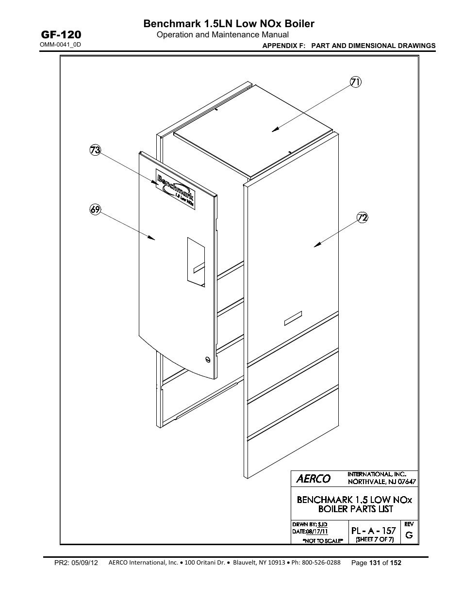 Benchmark 1.5ln low nox boiler, Gf-120 | AERCO BMK 1.5 LN July 2011 User Manual | Page 131 / 152