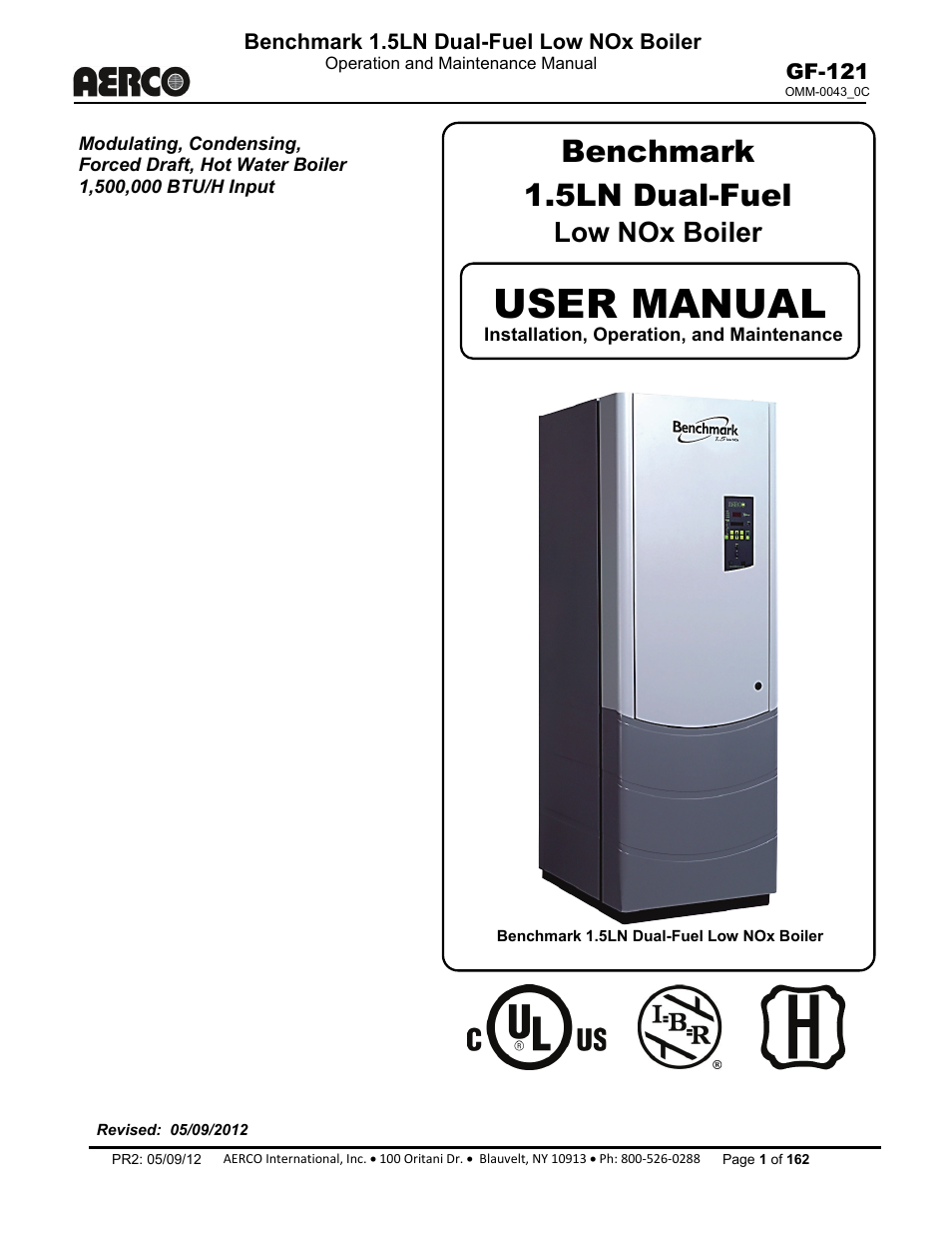 AERCO BMK 1.5 LN Dual Fuel Feb 2013 User Manual | 162 pages