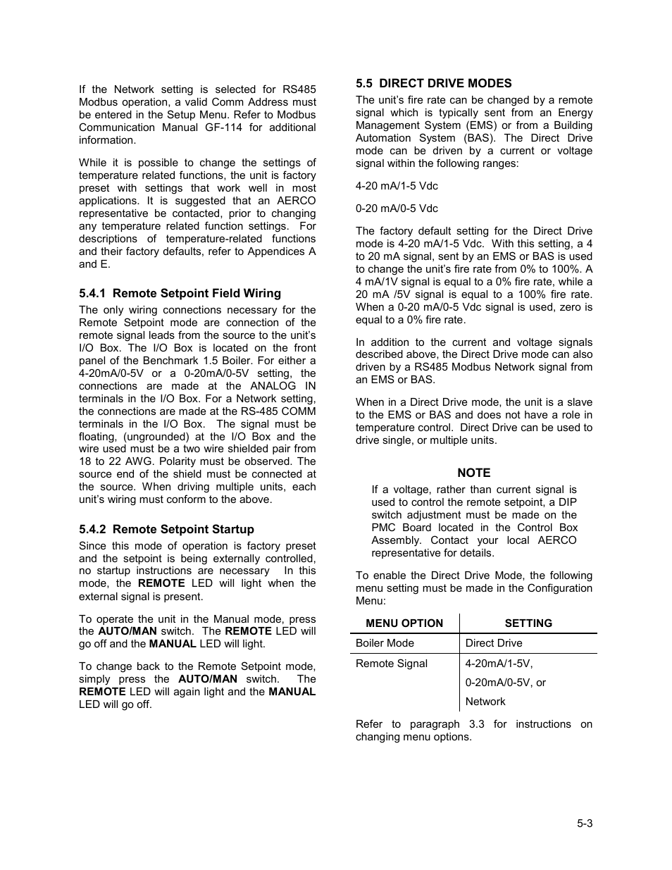 Mode of operation | AERCO BMK 1.5 LN Dual Fuel Jan 2009 User Manual | Page 41 / 126