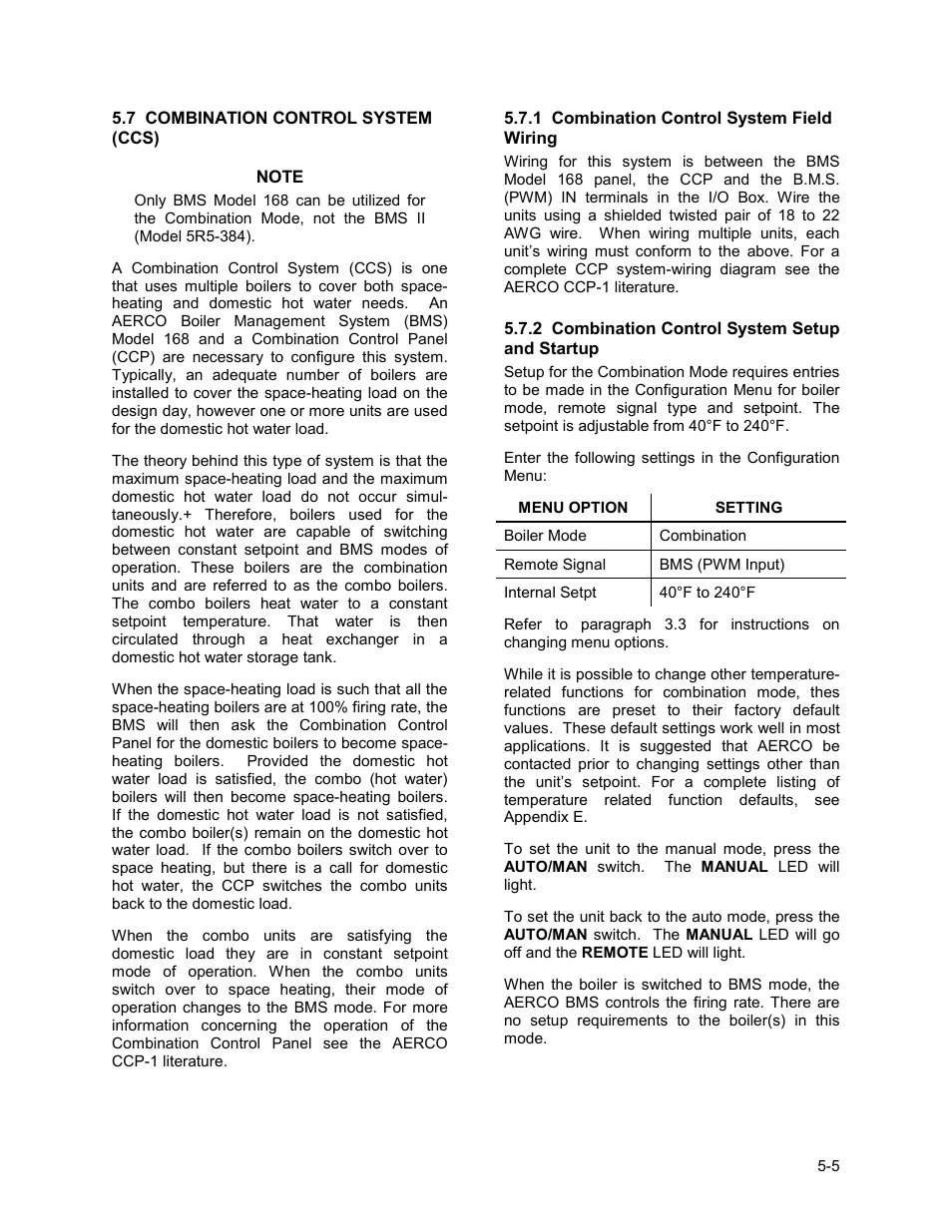 Mode of operation | AERCO BMK 1.5 LN Dual Fuel Jan 2009 User Manual | Page 43 / 126