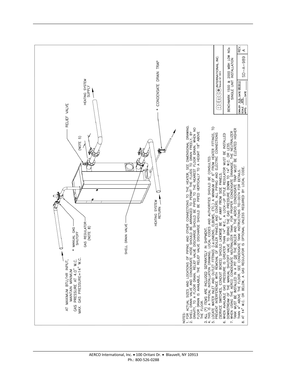 Appendix j: piping drawings, Appendix j, Piping drawings | AERCO BMK 1500-2000 User Manual | Page 175 / 188