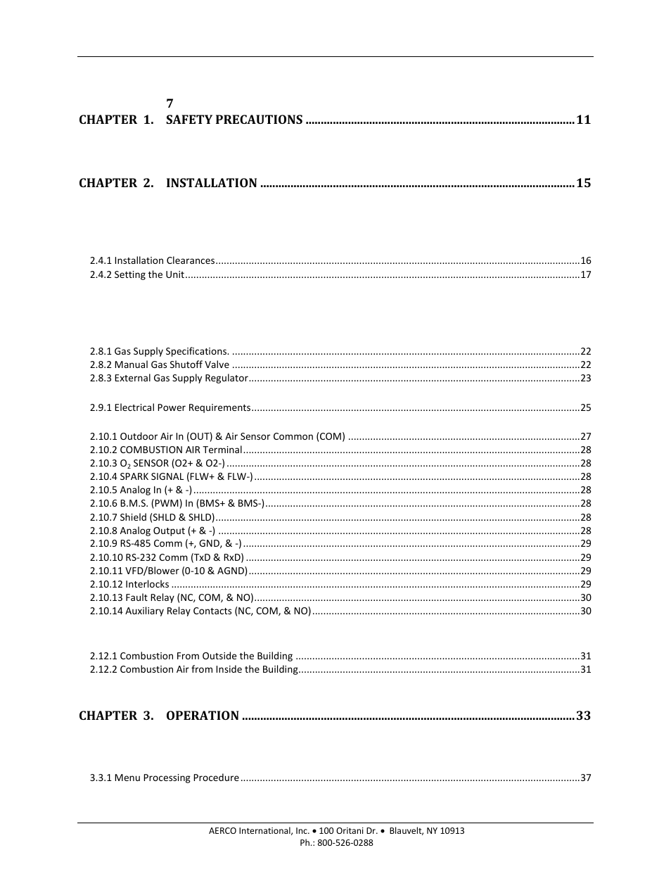 AERCO BMK 1500-2000 User Manual | Page 3 / 188