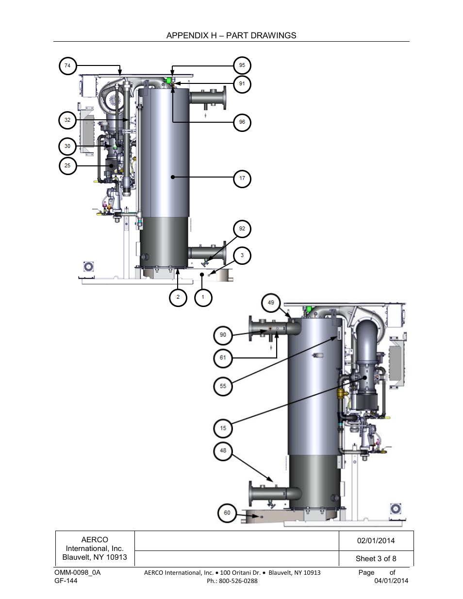 Benchmark 1500df, 2000df part list | AERCO BMK 2000DF User Manual | Page 165 / 196