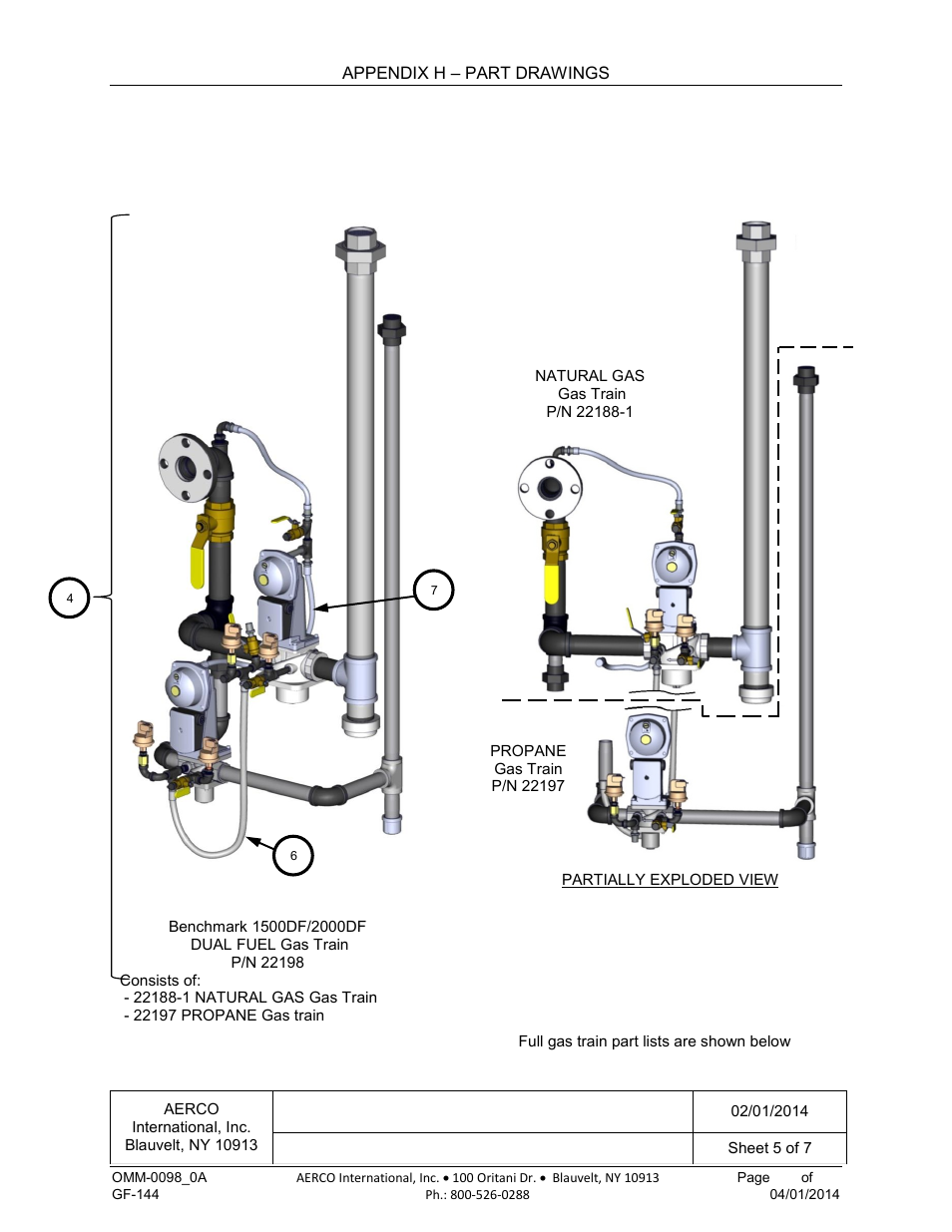 Benchmark 1500df, 2000df part list | AERCO BMK 2000DF User Manual | Page 167 / 196