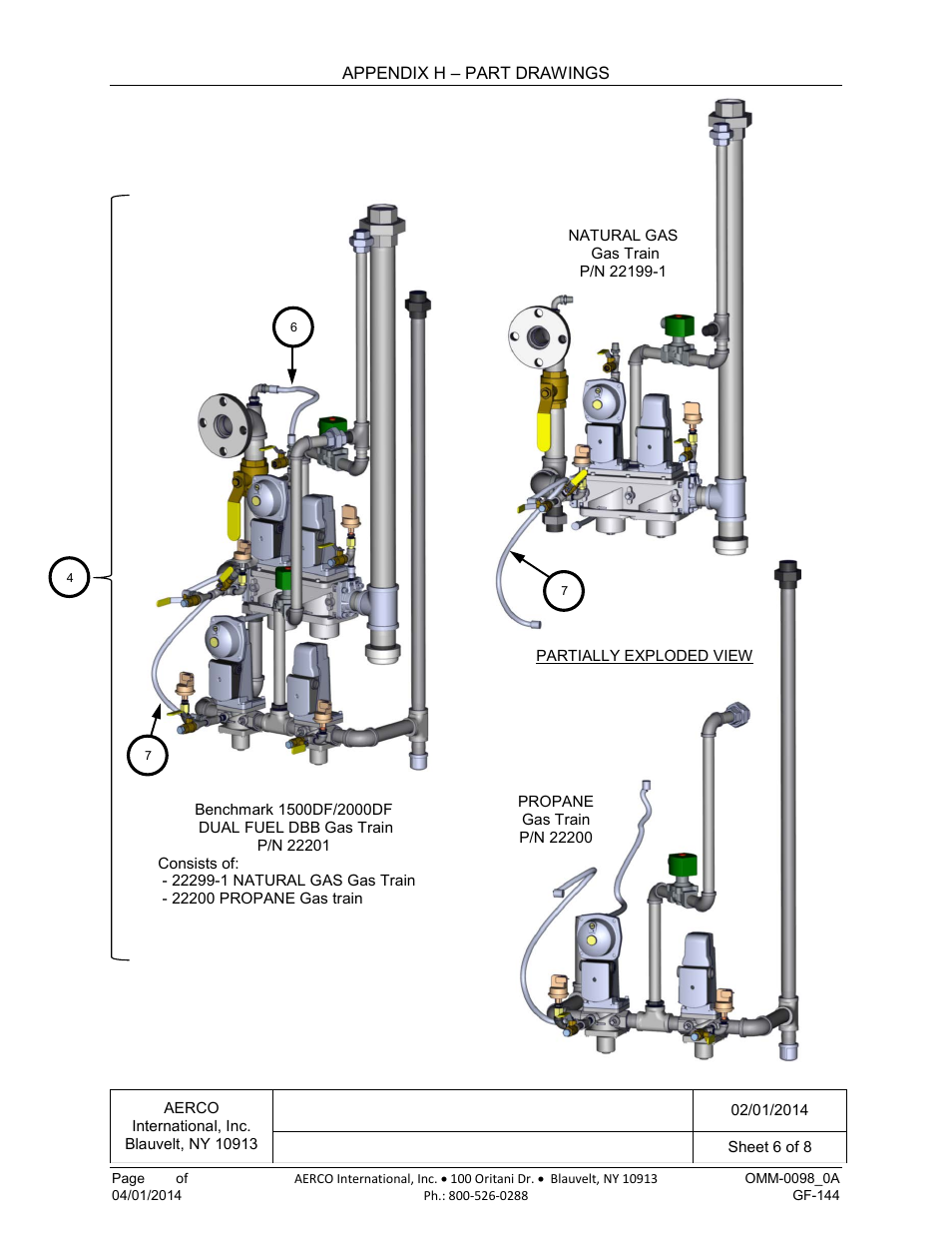 Benchmark 1500df, 2000df part list | AERCO BMK 2000DF User Manual | Page 168 / 196