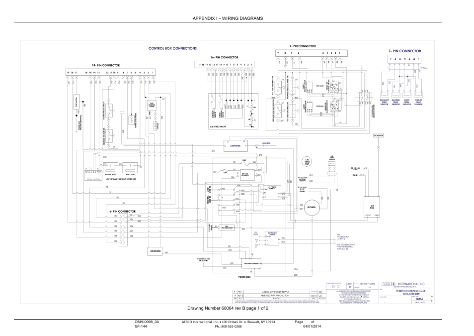 Appendix i: wiring diagrams, Appendix i, Wiring diagrams | AERCO BMK 2000DF User Manual | Page 175 / 196