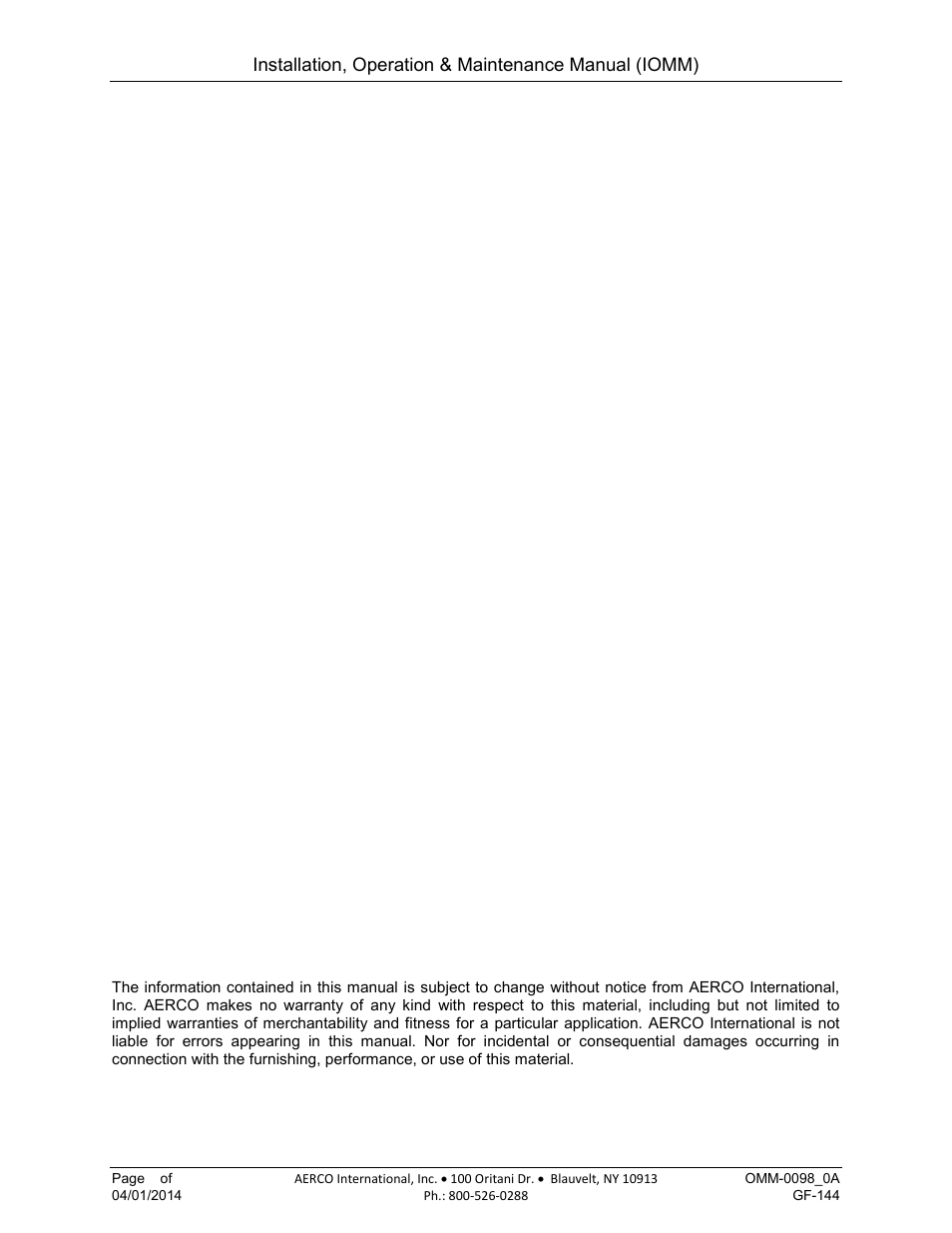 AERCO BMK 2000DF User Manual | Page 2 / 196