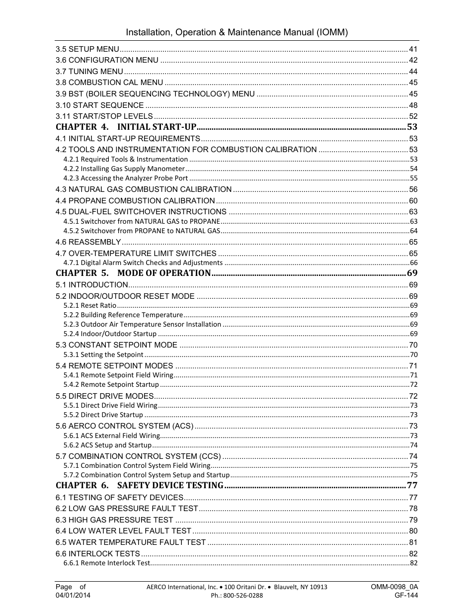 AERCO BMK 2000DF User Manual | Page 4 / 196
