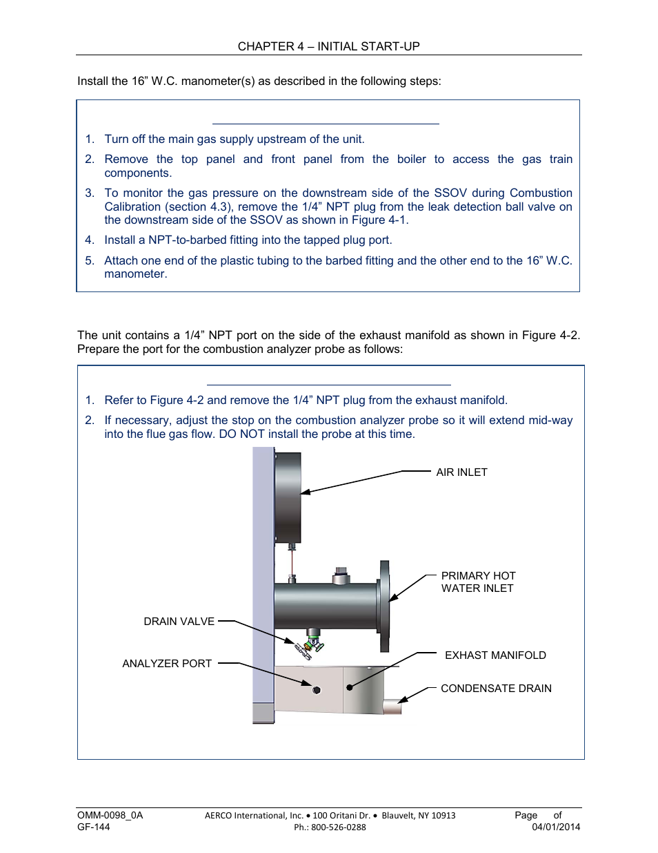 3 accessing the analyzer probe port | AERCO BMK 2000DF User Manual | Page 55 / 196