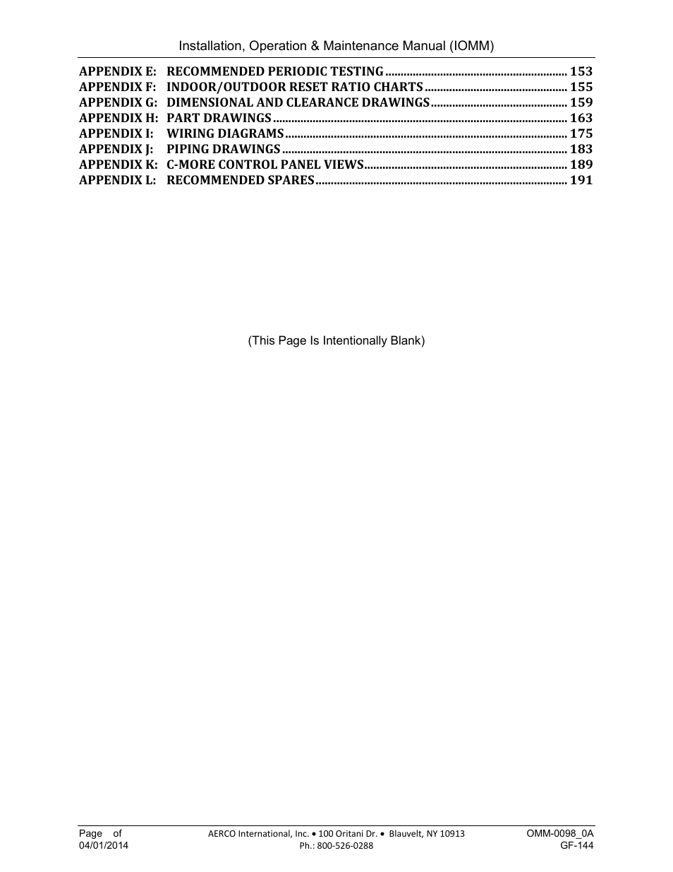 AERCO BMK 2000DF User Manual | Page 6 / 196
