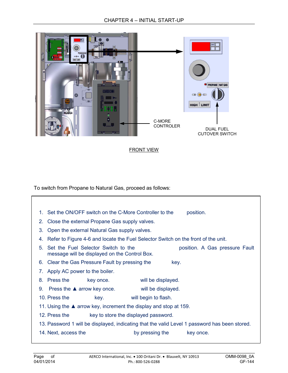 2 switchover from propane to natural gas | AERCO BMK 2000DF User Manual | Page 64 / 196