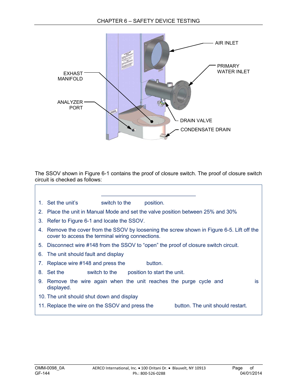 9 ssov proof of closure switch | AERCO BMK 2000DF User Manual | Page 87 / 196