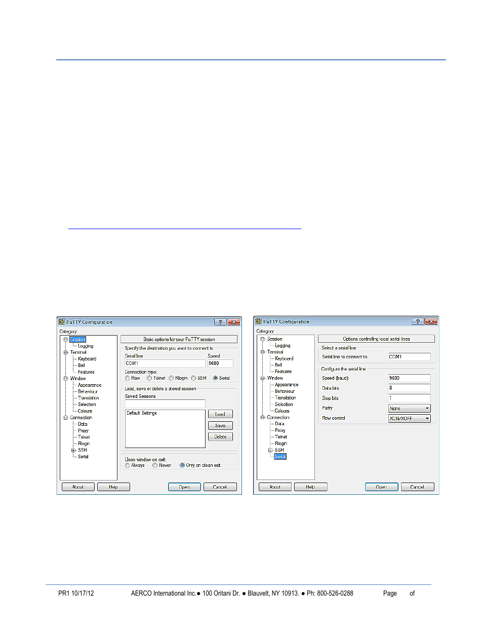 Chapter 9. rs232 communication, 1 introduction, 1 aquiring the putty application | 2 logging on to a remote machine using putty, Chapter 9, Rs232 communication, Gf-123, Benchmark 2.0ln low nox boiler | AERCO BMK 2.0 LN October 2012 User Manual | Page 113 / 172