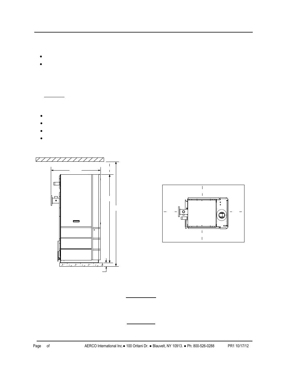 4 site preparation, 1 installation clearances, Benchmark 2.0ln low nox boiler | Gf-123 | AERCO BMK 2.0 LN October 2012 User Manual | Page 16 / 172