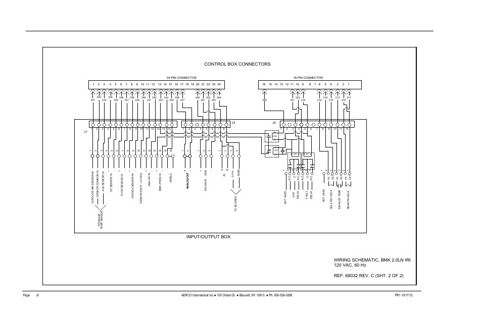 Benchmark 2.0ln low nox boiler, Gf-123, Appendix h | Control box connectors, Input/output box | AERCO BMK 2.0 LN October 2012 User Manual | Page 162 / 172
