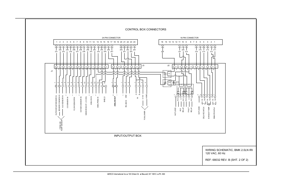 Benchmark 2.0ln low nox boiler, Gf-123, Control box connectors | Input/output box, Appendix h | AERCO BMK 2.0 LN Natural Gas (SN G-11-1861 and above) User Manual | Page 160 / 170