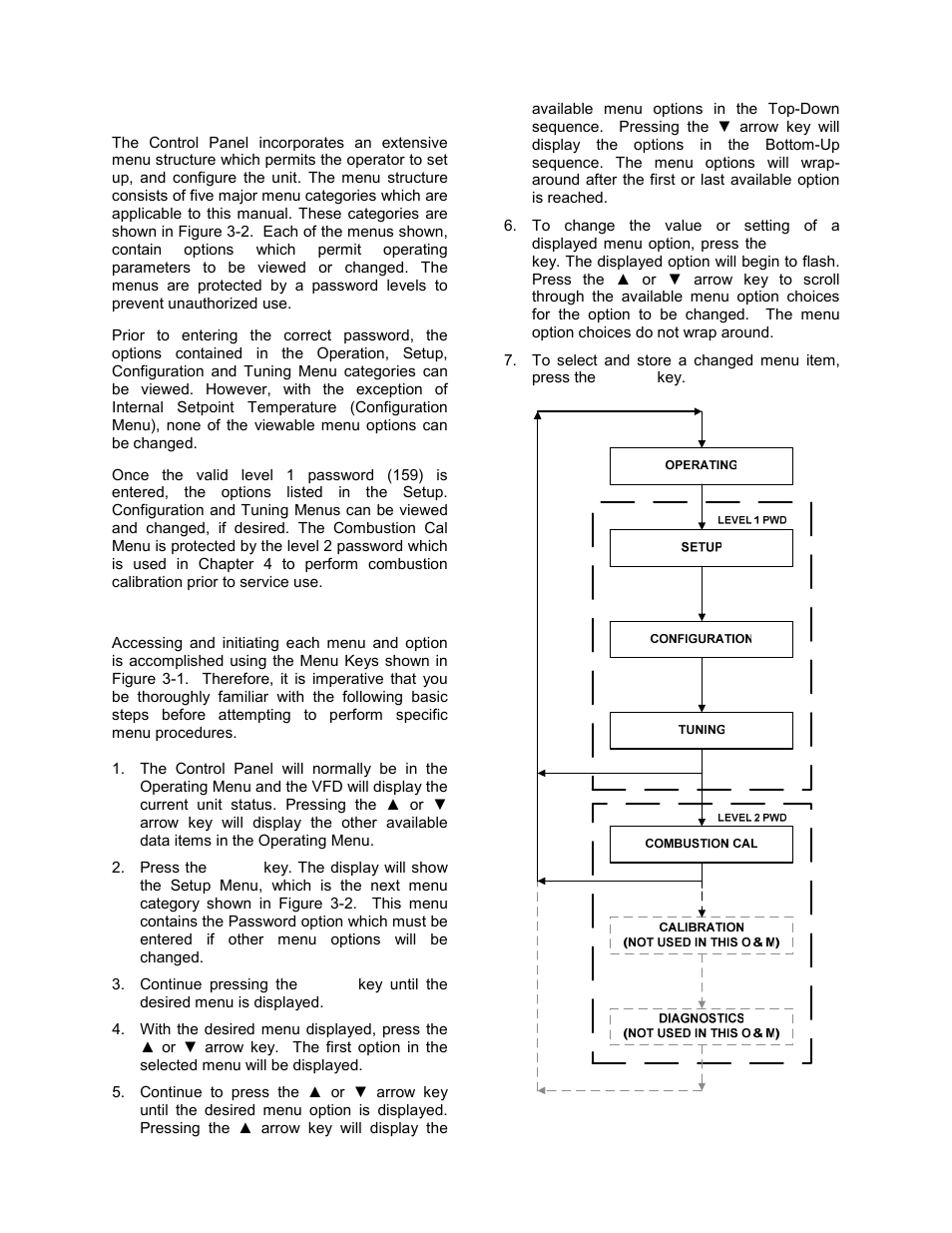 3 control panel menus, Control panel operating procedures | AERCO BMK 2.0 LN Nat. Gas June 2010 User Manual | Page 28 / 125