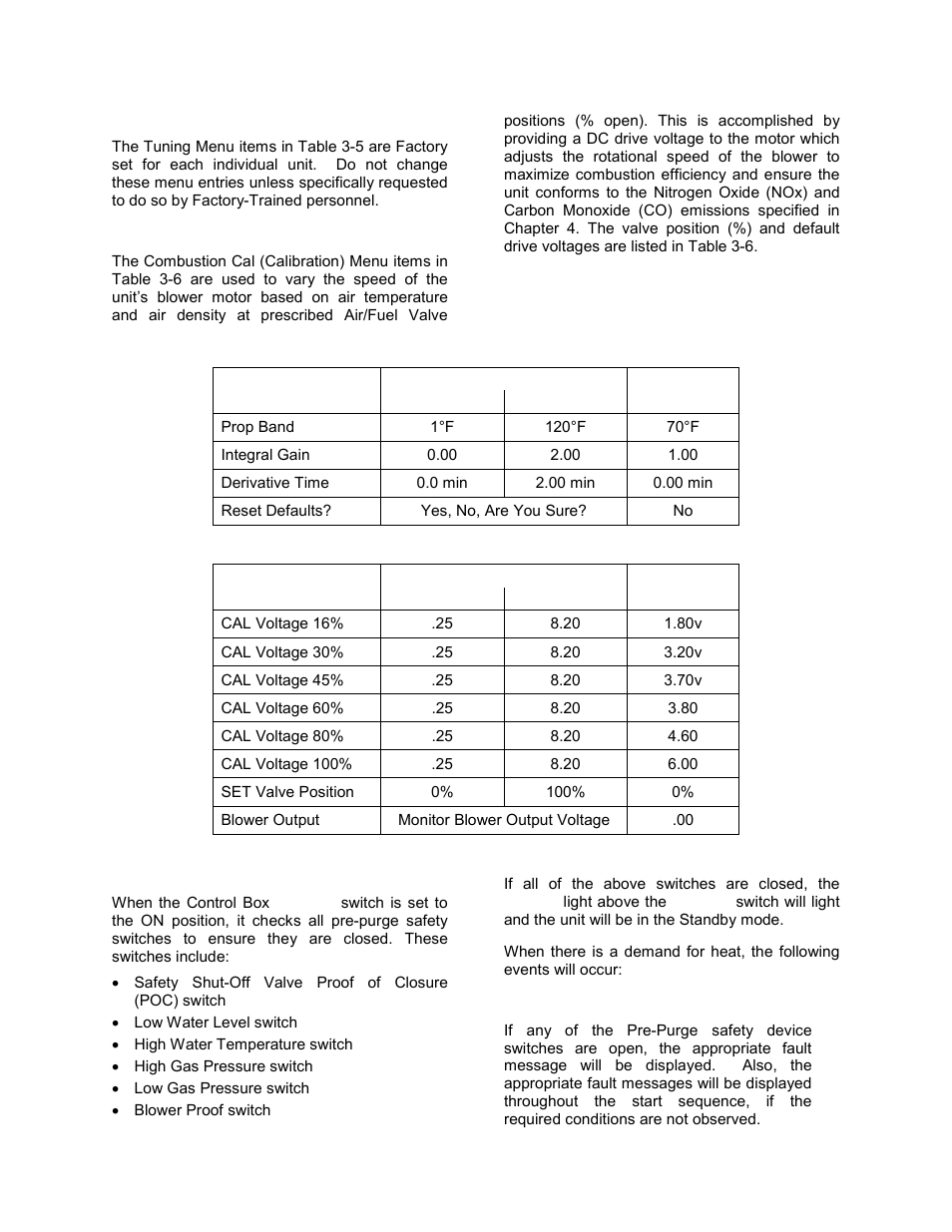 7 tuning menu, 8 combustion cal menu, 9 start sequence | Control panel operating procedures | AERCO BMK 2.0 LN Nat. Gas June 2010 User Manual | Page 32 / 125