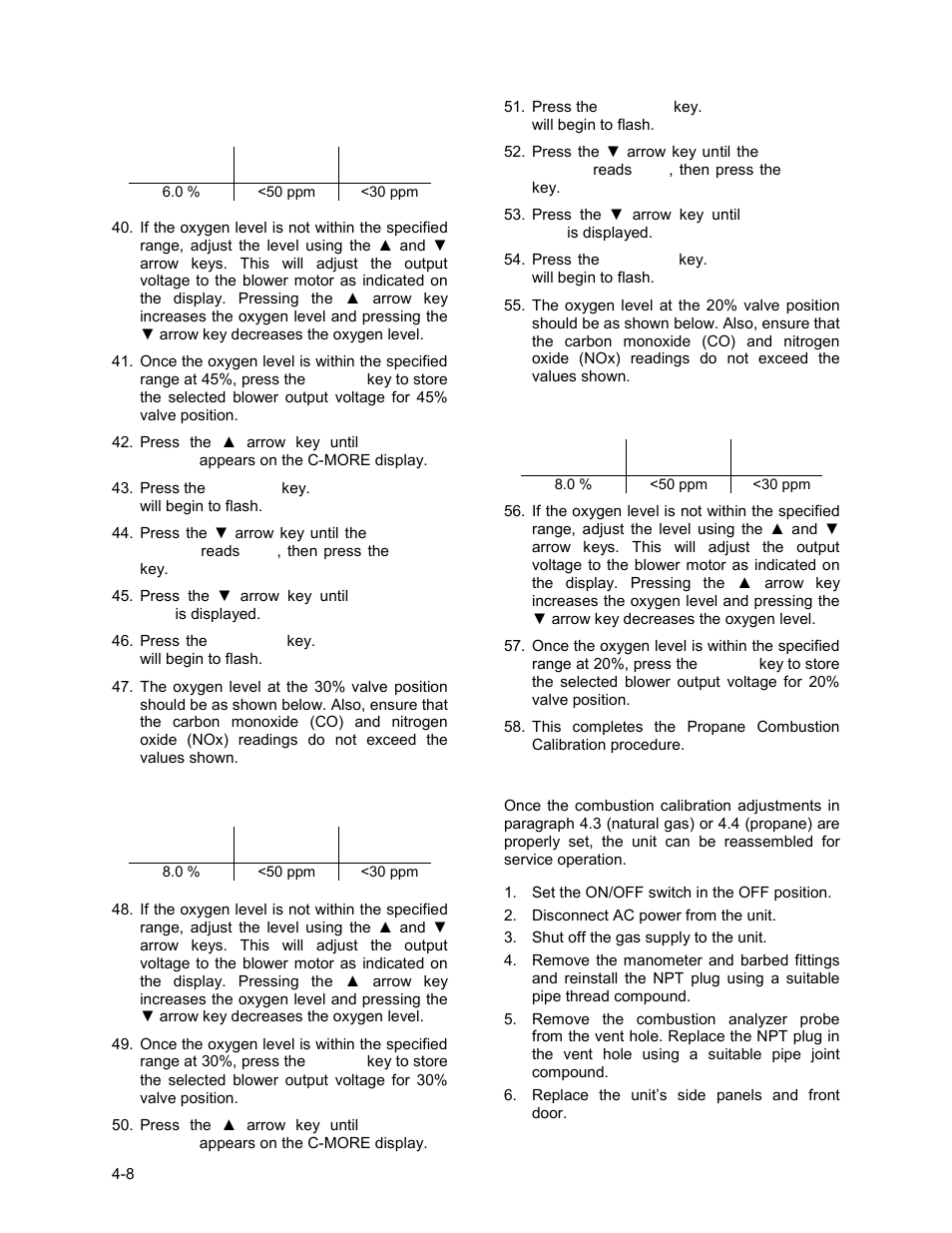 5 unit reassembly, Initial start-up | AERCO BMK 2.0 LN Nat. Gas June 2010 User Manual | Page 42 / 125