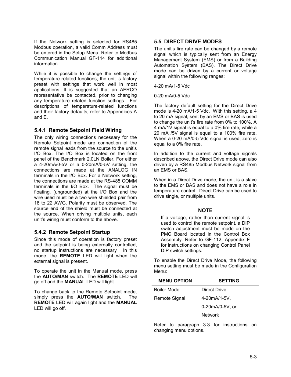 Mode of operation | AERCO BMK 2.0 LN Nat. Gas for Mass. only User Manual | Page 41 / 113