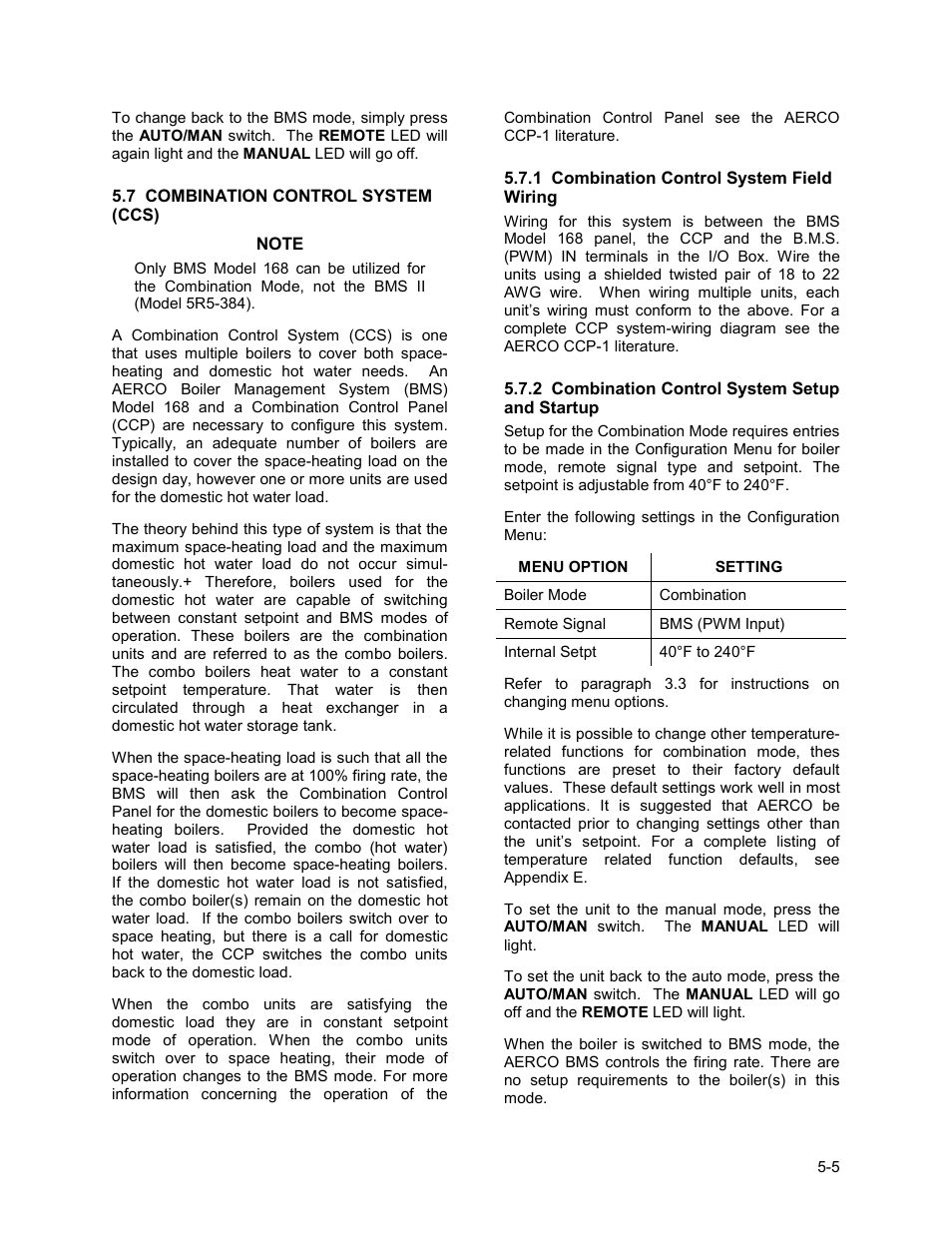 Mode of operation | AERCO BMK 2.0 LN Nat. Gas for Mass. only User Manual | Page 43 / 113