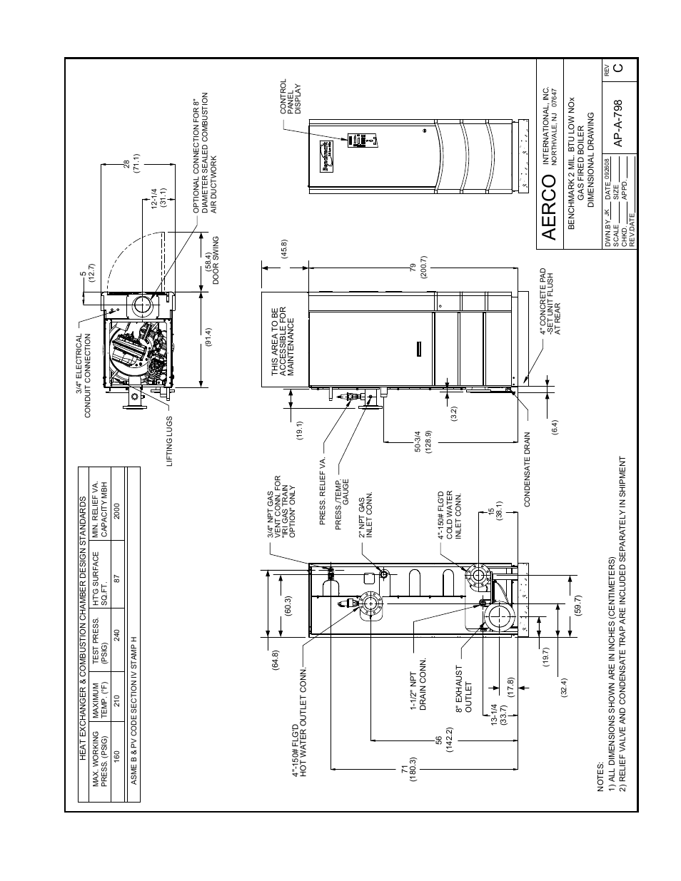 Appendix f - dimensional and part drawings, Ae rco, Appendix f | Ap- a-7 98 | AERCO BMK 2.0 LN Nat. Gas for Mass. only User Manual | Page 87 / 113