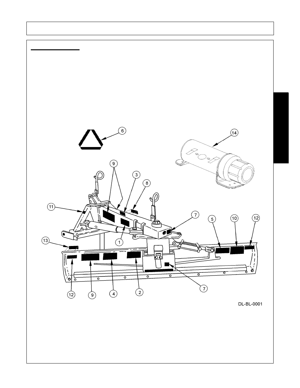 Decal location, Decal location -9, Safety | Bush Hog FC-BL-0002 User Manual | Page 13 / 62