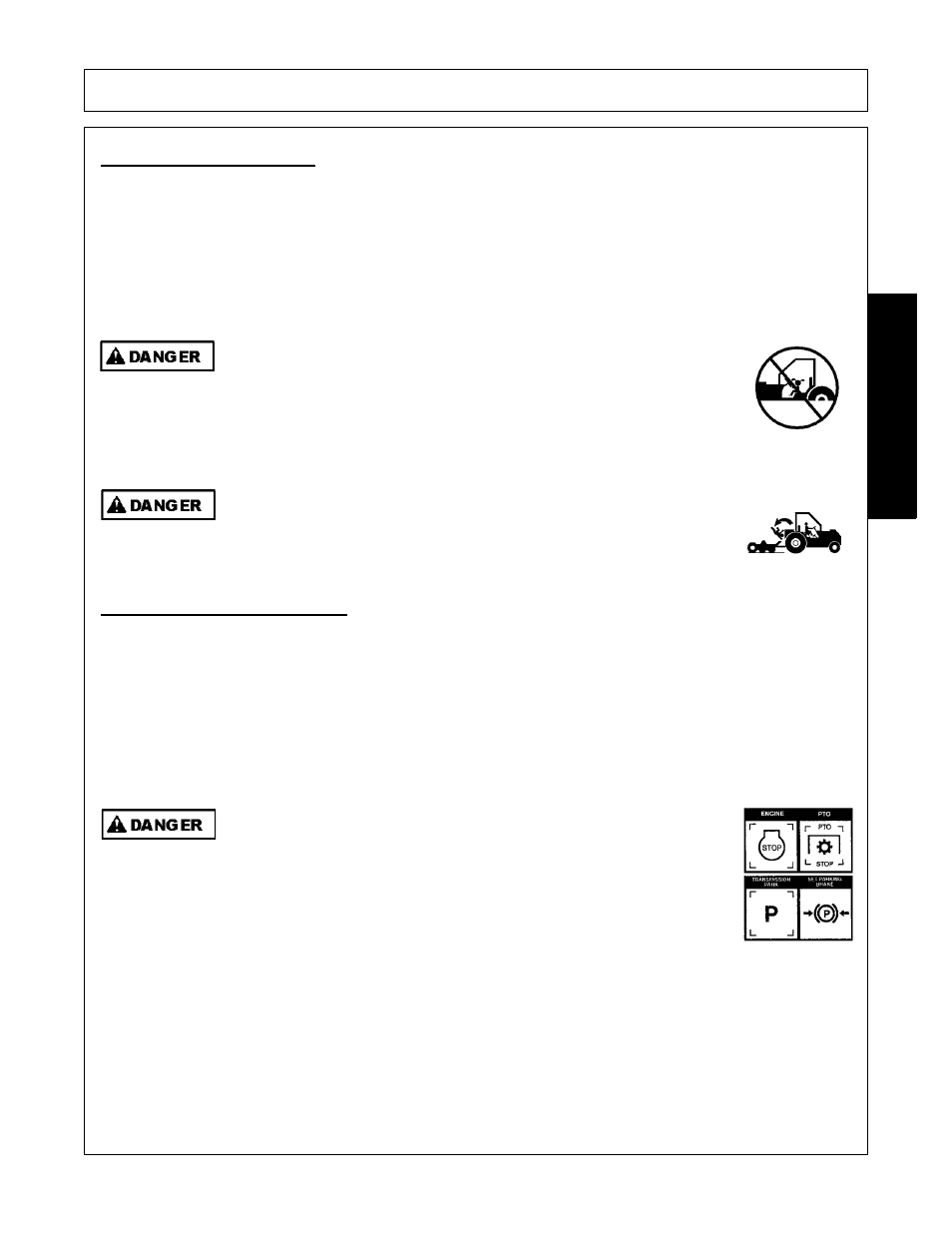 1 boarding the tractor, 2 dismounting the tractor, Boarding the tractor -7 dismounting the tractor -7 | Operation, Opera t ion | Bush Hog FC-BL-0002 User Manual | Page 39 / 62