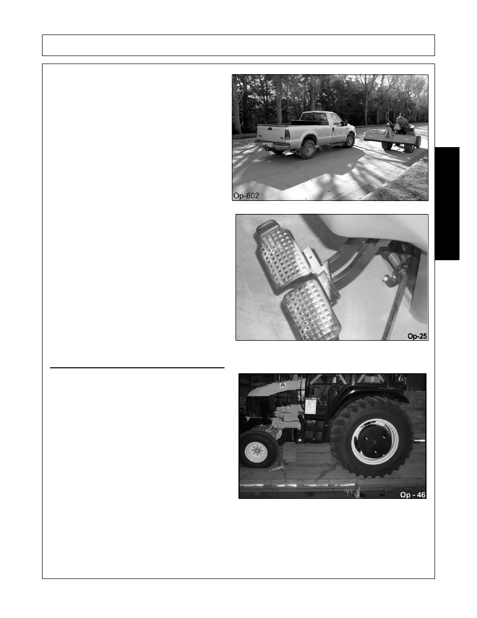 2 hauling the tractor and implement, Hauling the tractor and implement -21, Operation | Opera t ion | Bush Hog FC-BL-0002 User Manual | Page 53 / 62