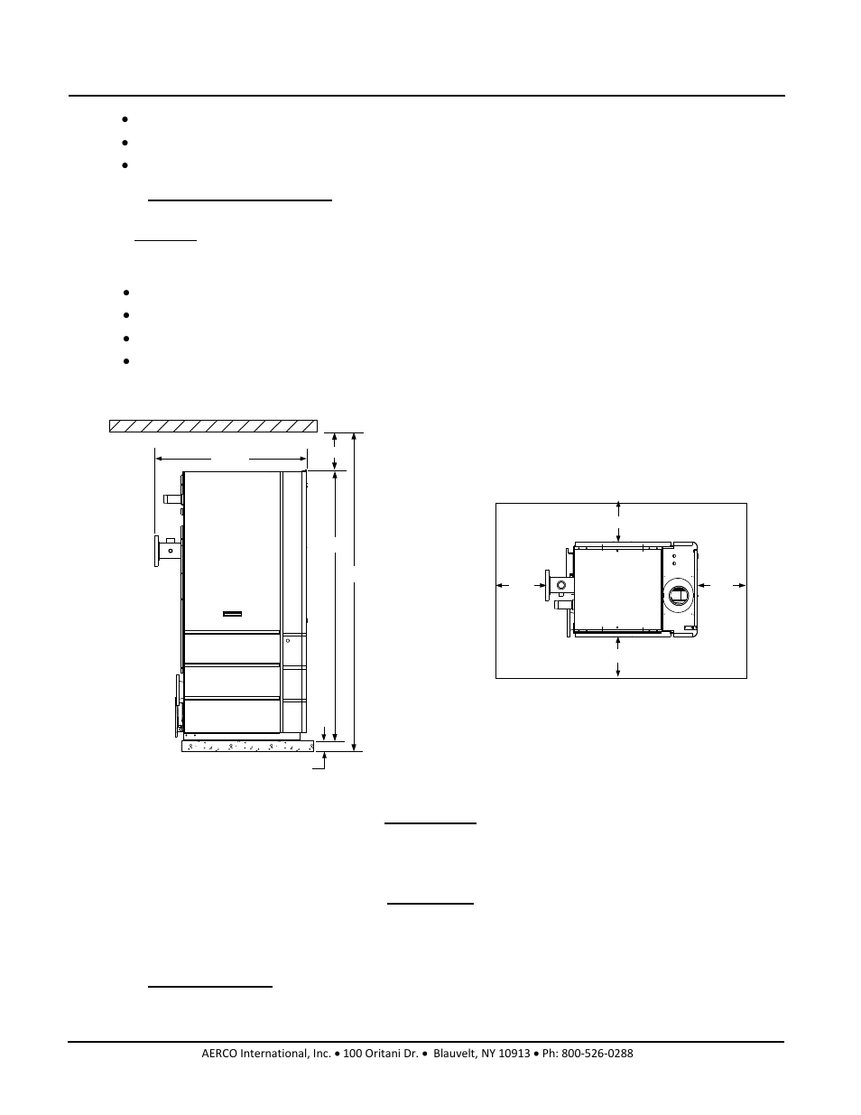 1 installation clearances, 2 setting the unit, Benchmark 2.0ln dual-fuel low nox boiler | Gf-127 | AERCO BMK 2.0 LN Dual Fuel Serial G-11-2402 and UP User Manual | Page 12 / 160
